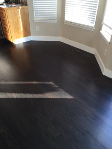 Hardwood Floor Installation – Double Ebony Stain